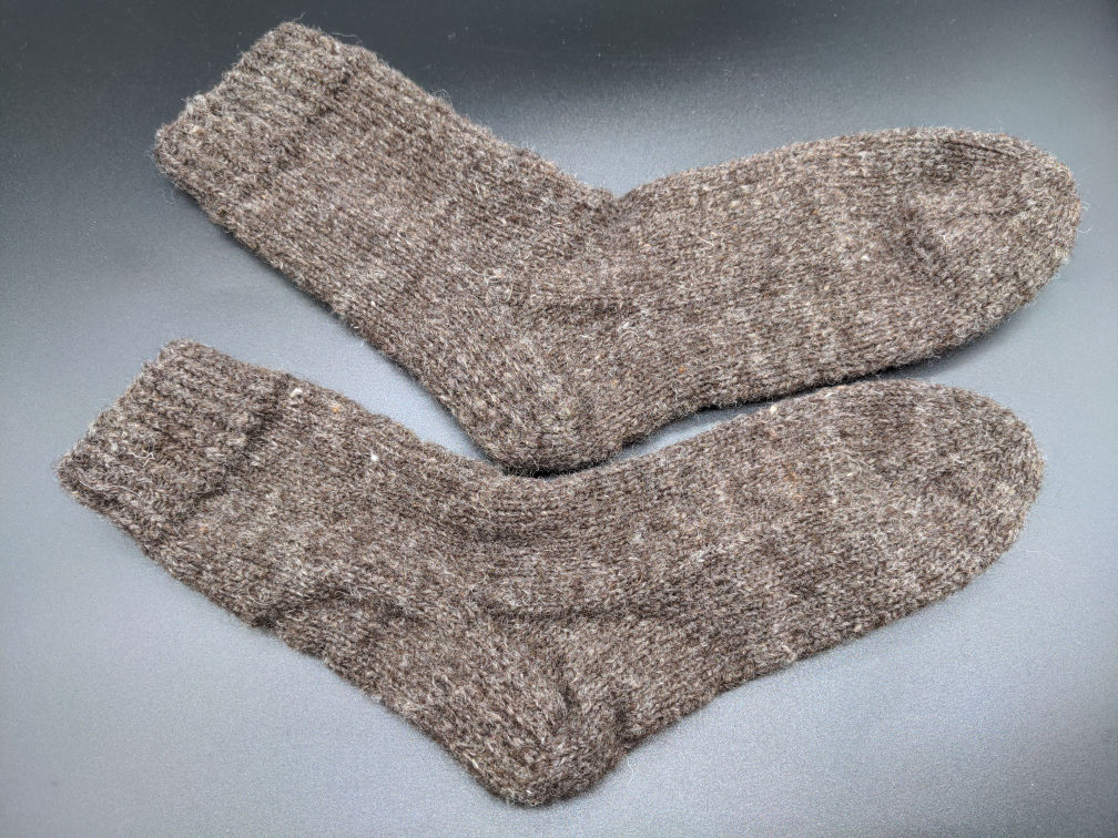 Rustic Black Shetland Handspun Socks
