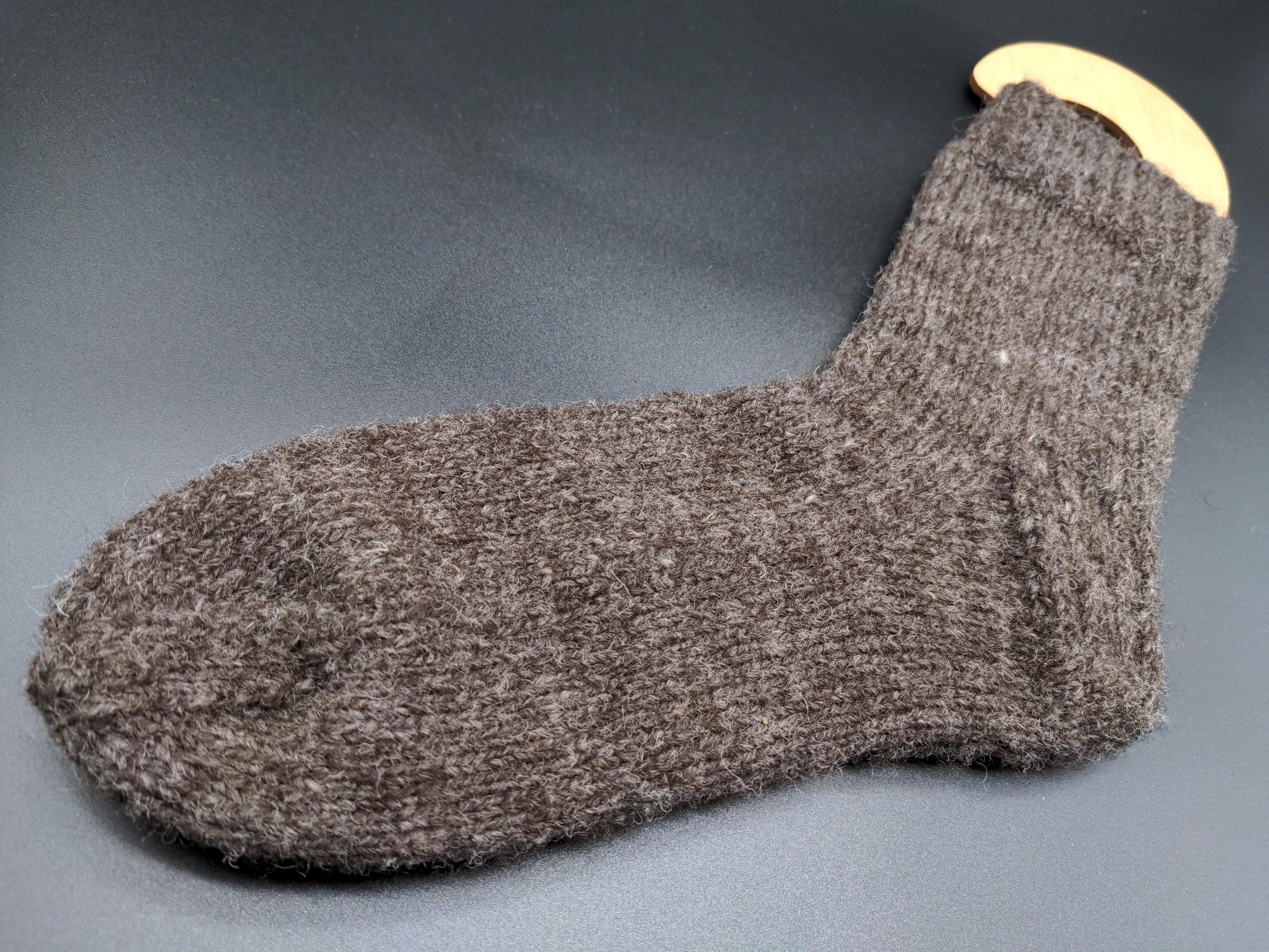 Rustic Black Shetland Handspun Socks